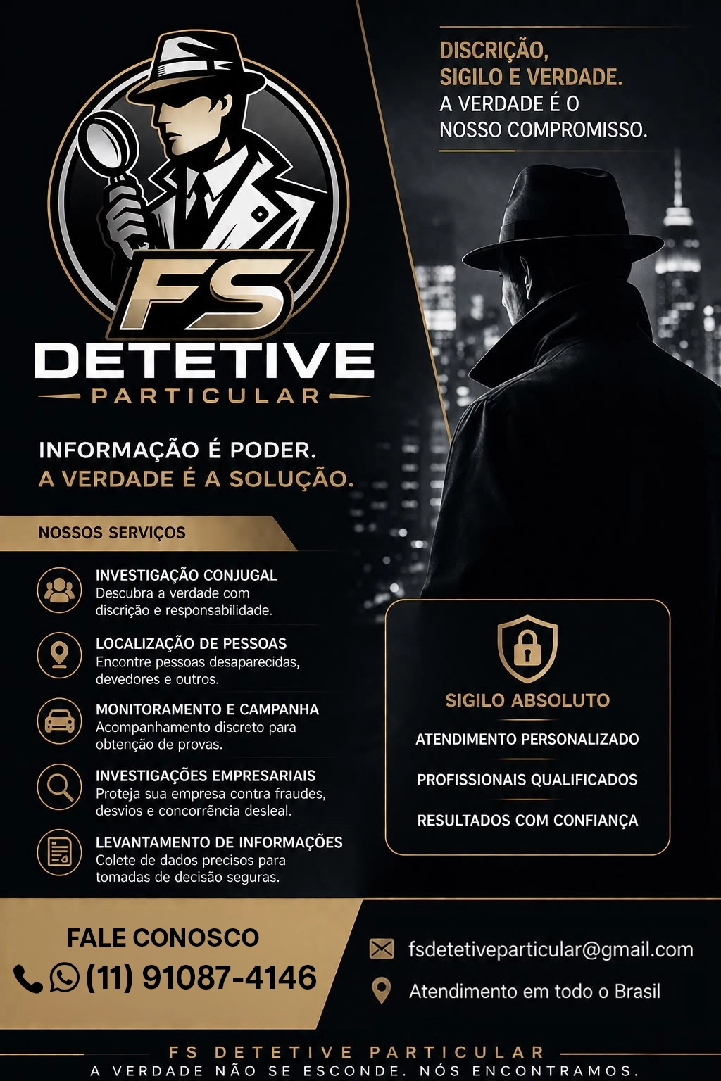 Serviços e contatos da FS Detetive Particular